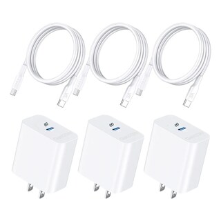 Foto 1 | Foto 1 | 3 Piezas Cargador Tipo C 20w Usb C Carga Rapida Con 3 Pack Cable C A C 1m Eo Safe Imports Esi-22068 Blanco