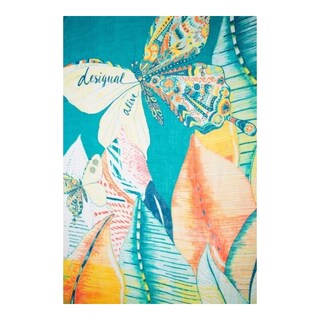 Foto 4 | Foto 4 | Pashmina Turquesa Naranja Dama Algodón Desigual