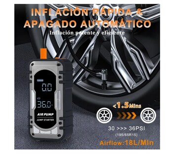Foto 2 | Foto 2 | Cargador De Baterias Portatil Para Autos De Inflador Rápido