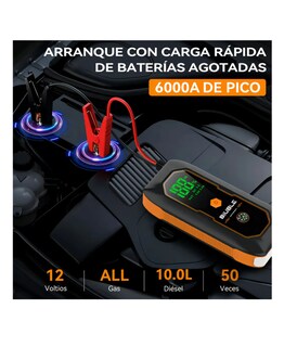 Foto 2 | Foto 2 | Arrancador De Batería Portátil Para Auto Motores De 4 A 8 Cilindros Con Pantalla Y Linterna