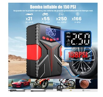 Foto 4 | Foto 4 | Arrancador De Baterias 8000a Cargador Coche Inflador 150psi
