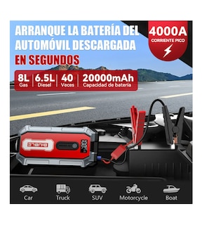Foto 2 | Foto 2 | Arrancador De Bateria Portátil De 4000a 20000mah Powerbank Pantalla Digital Flash Led Para Automóviles 4 O 8 Cilindros
