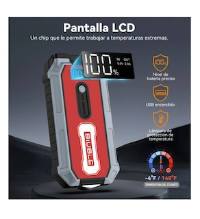Foto 4 | Foto 4 | Arrancador De Bateria Portátil De 4000a 20000mah Powerbank Pantalla Digital Flash Led Para Automóviles 4 O 8 Cilindros