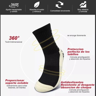Foto 3 | Foto 3 | 8 Pares De Calcetines De Fútbol Antideslizantes Eo Safe Imports Esi-21981 Negro