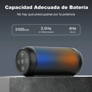 Foto 3 | Foto 3 | Bocina Bluetooth Inalámbrico Portátil Con Rgb Carga Tipo C Usb/tf/aux Eo Safe Imports Esi-22064 Negro
