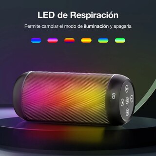 Foto 4 | Foto 4 | Bocina Bluetooth Inalámbrico Portátil Con Rgb Carga Tipo C Usb/tf/aux Eo Safe Imports Esi-22064 Negro