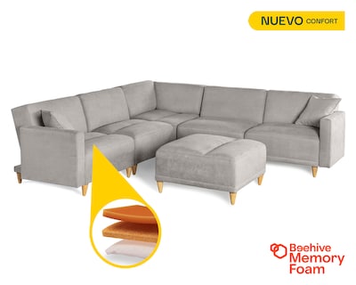 Foto 2 | Foto 2 | Sala De 6 Modúlos Makora Avalon Con Memory Foam Color Gris Claro Chenille Respaldo Reclinable De 3 Posiciones