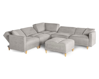 Foto 3 | Foto 3 | Sala De 6 Modúlos Makora Avalon Con Memory Foam Color Gris Claro Chenille Respaldo Reclinable De 3 Posiciones