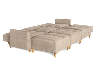 Foto 3 | Foto 3 | Sala De 6 Modúlos Makora Avalon Con Memory Foam Color Arena Chenille Respaldo Reclinable De 3 Posiciones