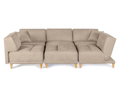 Foto 4 | Foto 4 | Sala De 6 Modúlos Makora Avalon Con Memory Foam Color Arena Chenille Respaldo Reclinable De 3 Posiciones