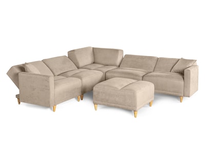 Foto 5 | Foto 5 | Sala De 6 Modúlos Makora Avalon Con Memory Foam Color Arena Chenille Respaldo Reclinable De 3 Posiciones
