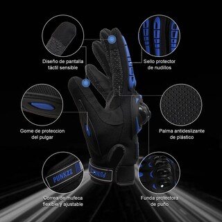 Foto 2 | Foto 2 | Guantes Proteccion Lab.g Pantalla Táctil De Dedo Para Motocicleta Azul M