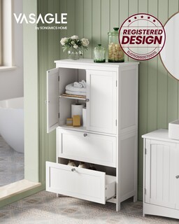 Foto 2 | Foto 2 | Mueble De Baño Armario De Cocina Con 2 Puertas Y 2 Cajones Estantes Ajustables 30 X 60 X 110 Cm