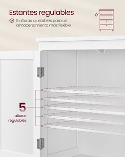 Foto 4 | Foto 4 | Mueble De Baño Armario De Cocina Con 2 Puertas Y 2 Cajones Estantes Ajustables 30 X 60 X 110 Cm