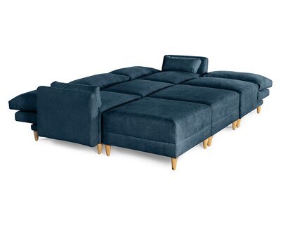 Foto 3 | Foto 3 | Sala De 6 Modúlos Makora Everyn Con Memory Foam Color Azul Chenille Respaldo Reclinable De 3 Posiciones
