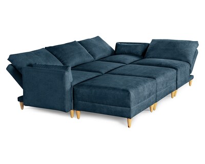 Foto 4 | Foto 4 | Sala De 6 Modúlos Makora Everyn Con Memory Foam Color Azul Chenille Respaldo Reclinable De 3 Posiciones