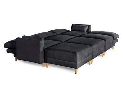 Foto 3 | Foto 3 | Sala De 6 Modúlos Makora Everyn Con Memory Foam Color Negro Chenille Respaldo Reclinable De 3 Posiciones