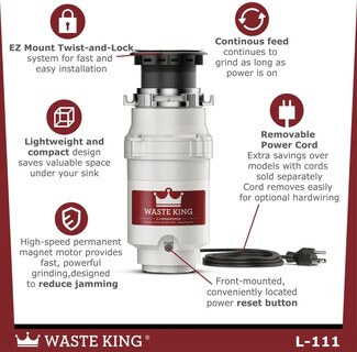 Foto 3 | Foto 3 | Triturador De Basura Waste King L-111 1/3 Hp Con Cable De Alimentación - Venta Internacional.