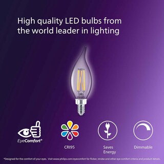 Foto 4 | Foto 4 | Bombillas Led Philips De 5 W (60 W) Base Ba11 E12 2700 K 500 Lm Paquete De 3 - Venta Internacional.