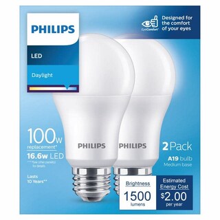 Foto 1 | Foto 1 | Bombilla Led Philips A19 E26 (mediana) 16 6 W 1500 Lúmenes Luz Diurna Paquete De 2 - Venta Internacional.