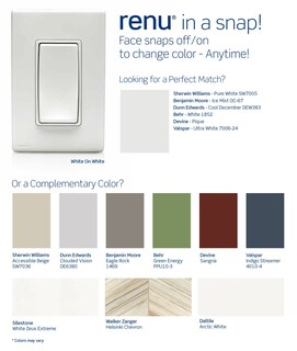 Foto 3 | Foto 3 | Placa De Pared Leviton Rewp1-ww Renu De Un Solo Elemento Sin Tornillos Blanca - Venta Internacional.