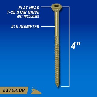 Foto 6 | Foto 6 | Tornillos Para Madera Power Pro Premium Exterior #10 X 4 Pulgadas 57 Piezas - Venta Internacional.