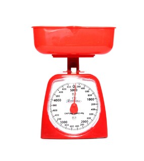 Foto 2 | Foto 2 | Bascula Mecánica De Cocina Para 5 Kilos Charola Desmontable Color Rojo