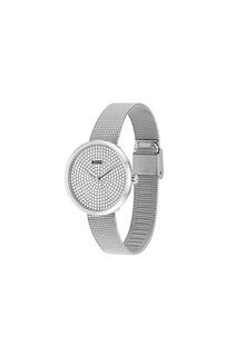 Foto 2 | Foto 2 | Reloj Para Mujer Boss Praise 1502657 Análogo Acero Inoxidable Malla Plata Con Cristales 36 Mm
