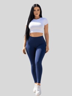 Foto 4 | Foto 4 | Leggings Deportivos Mujer Lic-0202 Azul Cintura Ancha Y Ajuste Perfecto