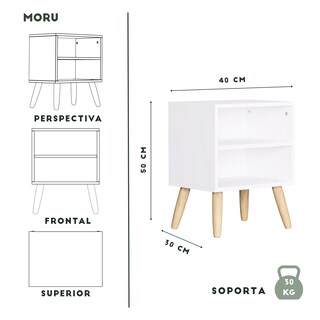 Foto 3 | Foto 3 | Juego De 2 Burós Sena Moru Color Blanco