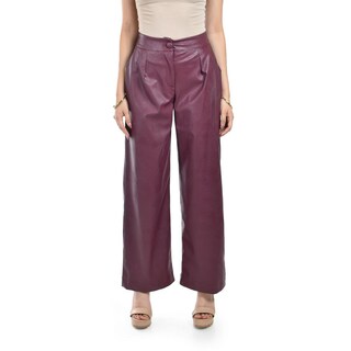 Foto 5 | Foto 5 | Pantalon De Vinipiel Pierna Ancha Roman Fashion /juvenil 721 (vino) Vino