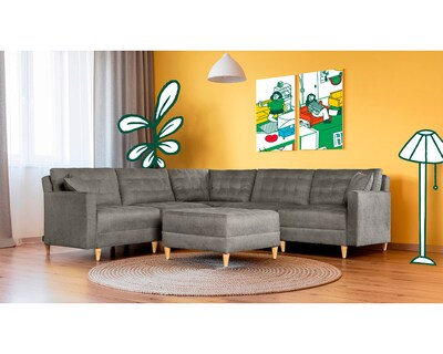 Foto 1 | Foto 1 | Sala De 6 Modúlos Makora Godric Con Memory Foam Color Oxford Chenille Respaldo Reclinable De 3 Posiciones