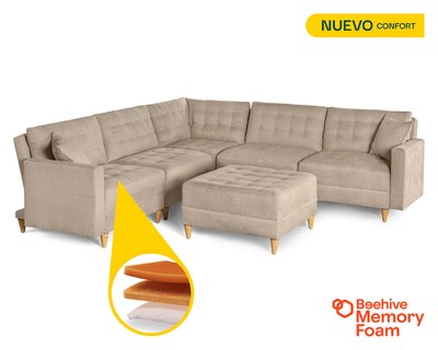 Foto 2 | Foto 2 | Sala De 6 Modúlos Makora Godric Con Memory Foam Color Arena Chenille Respaldo Reclinable De 3 Posiciones