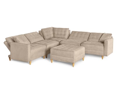 Foto 5 | Foto 5 | Sala De 6 Modúlos Makora Godric Con Memory Foam Color Arena Chenille Respaldo Reclinable De 3 Posiciones