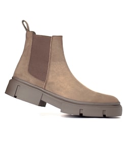 Foto 1 | Foto 1 | Botín Chelsea Caballero Vestir Piel Bota Hombre Chunky Marron