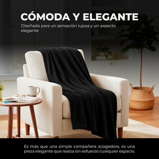 Foto 3 | Foto 3 | Yellow Mellow | Cobertor Cobija Waffle | King Size | Suave | Con Relieve | Ligera | Tamaño 220x240cm (negro)