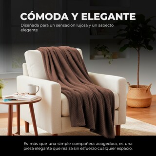 Foto 3 | Foto 3 | Yellow Mellow | Cobertor Cobija Waffle | King Size | Suave | Con Relieve | Ligera | Tamaño 220x240cm (café)
