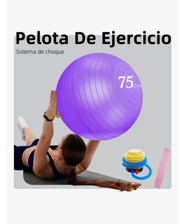 Foto 2 | Foto 2 | Pelota Fitness Anti-explosión 75cm Yoga Y Pilates Con Bomba Violeta
