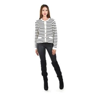 Foto 5 | Foto 5 | Cardigan De Punto Con Botones Roman Fashion /juvenil 3140 (blanco Rayas) Blanco
