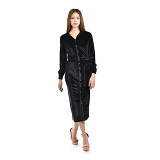 Foto 1 | Foto 1 | Vestido Camisero De Terciopelo Roman Fashion /juvenil 741 (negro) Negro
