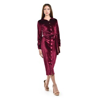 Foto 1 | Foto 1 | Vestido Camisero De Terciopelo Roman Fashion /juvenil 741 (vino) Vino