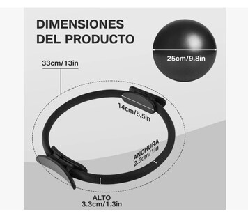 Foto 2 | Foto 2 | Anillo De Pilates Aro Resistencia Yoga Pelota Pilates Negro