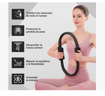 Foto 3 | Foto 3 | Anillo De Pilates Aro Resistencia Yoga Pelota Pilates Negro