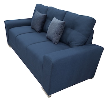 Foto 3 | Foto 3 | Sofa El Bazar Store Suecia Lino Azul Marino 3 Plazas Modular Moderno Sala