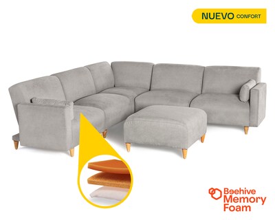 Foto 2 | Foto 2 | Sala De 6 Modúlos Makora Zavian Con Memory Foam Color Gris Claro Chenille Respaldo Reclinable De 3 Posiciones