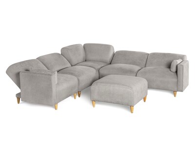 Foto 3 | Foto 3 | Sala De 6 Modúlos Makora Zavian Con Memory Foam Color Gris Claro Chenille Respaldo Reclinable De 3 Posiciones