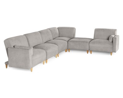 Foto 4 | Foto 4 | Sala De 6 Modúlos Makora Zavian Con Memory Foam Color Gris Claro Chenille Respaldo Reclinable De 3 Posiciones
