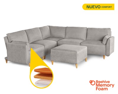 Foto 2 | Foto 2 | Sala De 6 Módulos Makora Morelli Con Memory Foam Color Gris Claro Chenille Respaldo Reclinable De 3 Posiciones