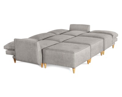 Foto 3 | Foto 3 | Sala De 6 Módulos Makora Morelli Con Memory Foam Color Gris Claro Chenille Respaldo Reclinable De 3 Posiciones