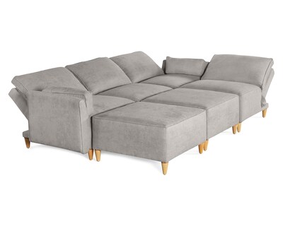 Foto 4 | Foto 4 | Sala De 6 Módulos Makora Morelli Con Memory Foam Color Gris Claro Chenille Respaldo Reclinable De 3 Posiciones